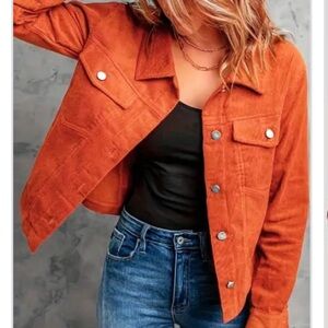 Jones New York Rust 100% Linen Tucker Jacket